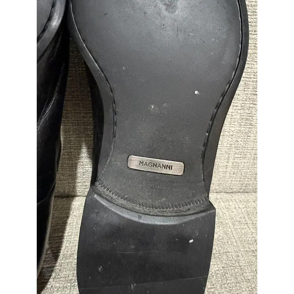Magnanni Mens Oxford Shoes 10.5 Black Leather Made Spain Dress Shoes
